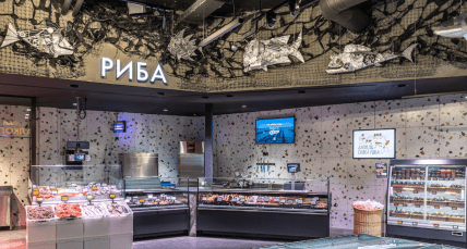 Отделка отдела Рыба в стиле реюз