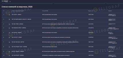 Рейтинг предприятий по объему выручки, 2025 год. ООО "Альтеркомп" на 10-м месте