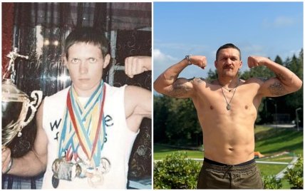 Александр Усик в юности и сейчас