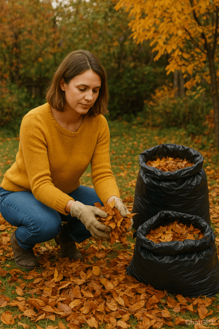 опале листя, сад, город