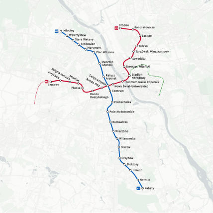 Схема Варшавського метро