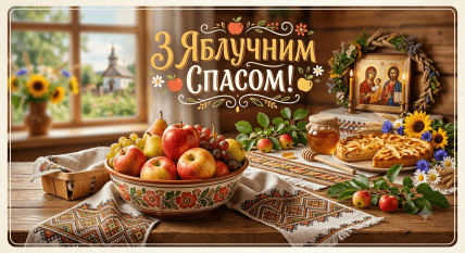 Яблочный Спас, открытки, картинки, поздравления