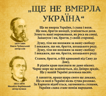 Які слова українського Гімну