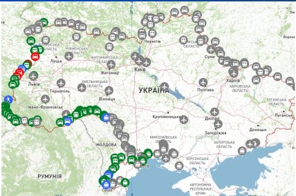 Интерактивная карта пунктов пропуска Украины