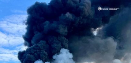 Пожар после попадания в АЗС в Днепре