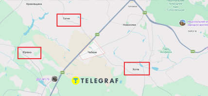 Де на карті знаходяться Юрівка, Гатне та Хотів