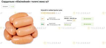 Цены на колбасы в украинских супермаркетах 3 февраля 2026
