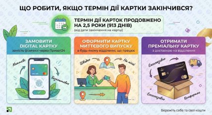 ПриватБанк продовжив термін карток