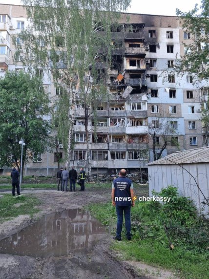 Будинок в Черкасах, в який влучив БПЛА