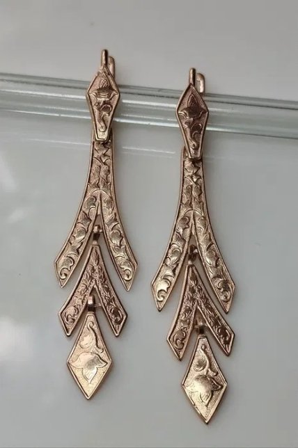 Золотые серьги СССР 585 пробы со звездой