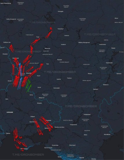 Драни летать у бік Росії - карта 25 березня