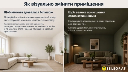 Цвет стен может визуально изменить размер комнаты