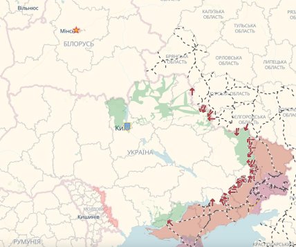 Україна та Білорусь на карті