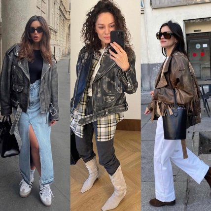 дівчата у шкіряній куртці