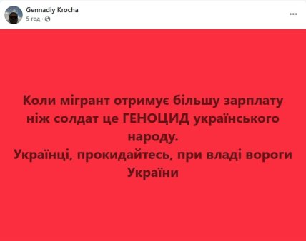 Приклади постів про мігрантів у мережі