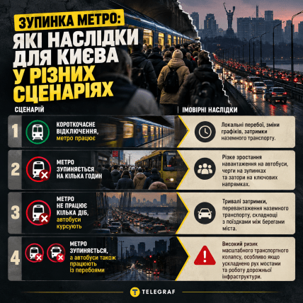 Что будет, если метро остановится. Инфографика: ИИ "Телеграф"