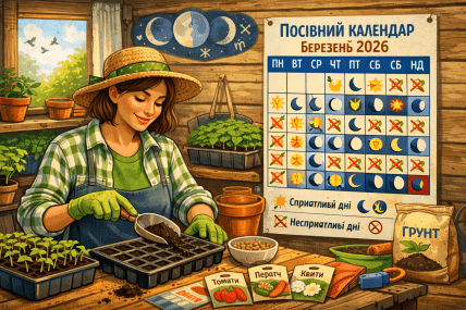 Посівний календар на березень 2026