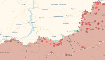 Карта deepstate, Запорізький напрямок