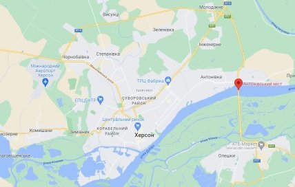 Антонівський міст карта