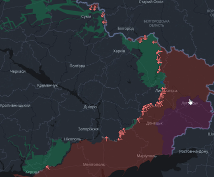 Карта DeepState, где идут бои в Украине 22.10.2026
