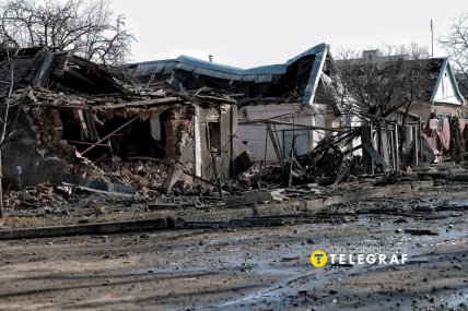 Разбитые снарядами улицы и дома