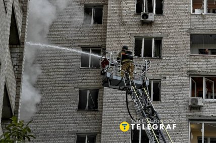 ДСНС на місці влучання дрона