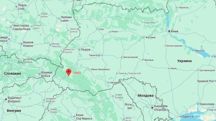 Гора Гымба на карте Украины