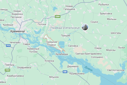 Комсомольск - Горишни Плавни Полтавской области, карта