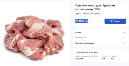 Цена на поджарку в Сильпо