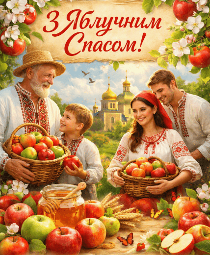 Яблочный Спас, открытки, картинки, поздравления