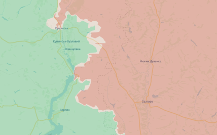 Лінія Сватово-Куп’янськ на карті бойових дій DeepState