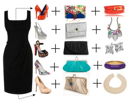 чорна сукня аксесуари