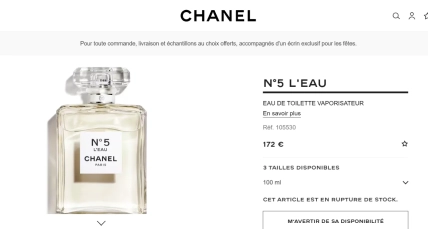 Флакон туалетной воды Chanel N°5 L’EAU объемом 100 мл