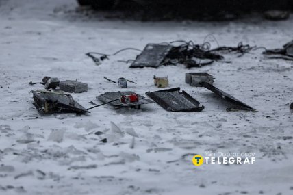 Уламки російського дрона, яким РФ атакувала Київ  9 січня