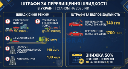 Обмеження швидкості та штрафи за первищення в Україні