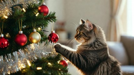 кіт та ялинка