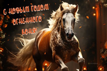 с новым годом открытка с лошадью