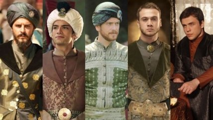 Мустафа, Мехмед, Селім, Баязид і Джихангір у серіалі "Величне століття"