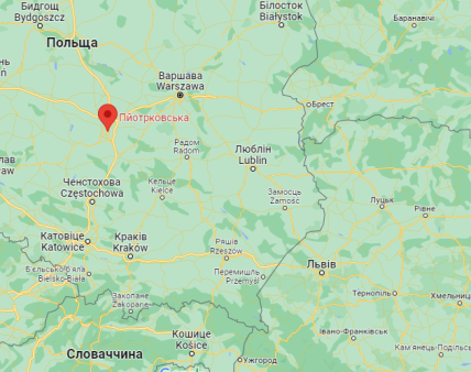 Место гибели на карте