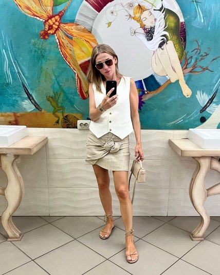 ната москаленко костюмный белый жилет