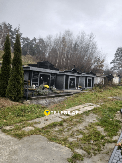 Кам’яні гробівеці із декоративною різьбою на Голосківському цвинтарі