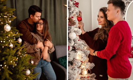 ідеї фото біля ялинки, новий рік, фотосесія