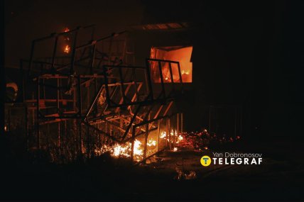 Пожар на складе в Подольском районе после атаки РФ 7.10.2026