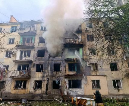 Попадание дрона в дом в Павлограде