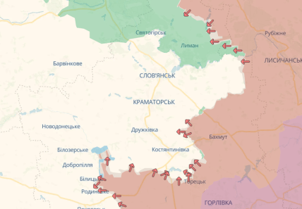 Костянтиновское направление на карте Deepstate