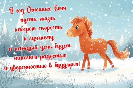 год лошади открытка