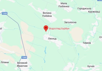Расположение водопада Бурбун