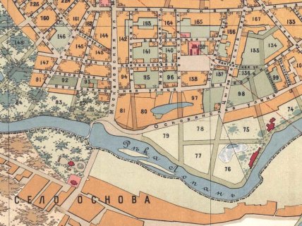 Село Основа на карте 1896 года