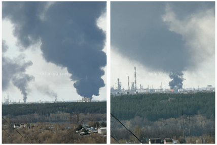 Наслідки атаки дронів на НПЗ у Сизрані