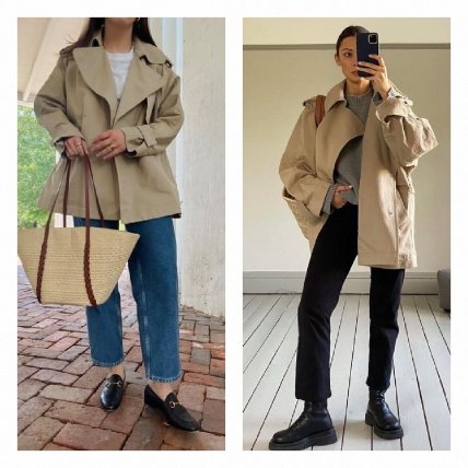 бежевый тренч на девушках